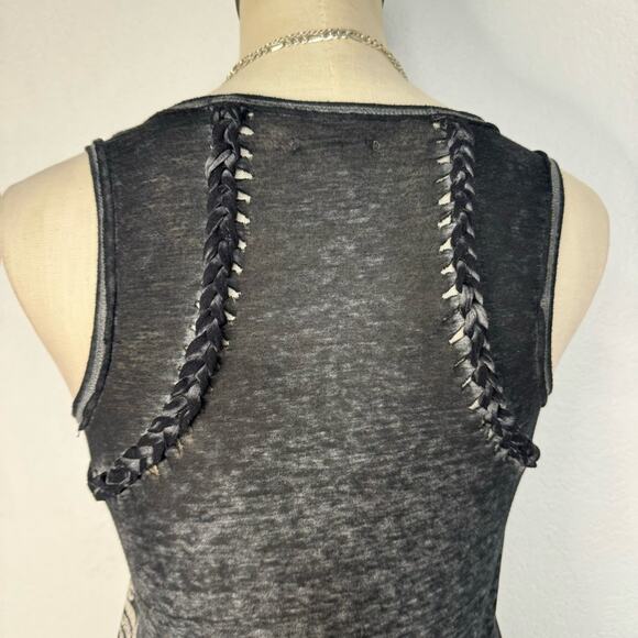 Rhinestone Cyber Y2K Semi Sheer Tank Top Size XS - Picture 6 of 7